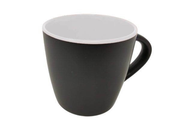 Tasse schwarz matt innen Weiß
