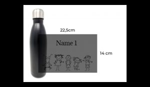 Personalisierte Flasche mit Namen Kindermotiv