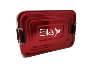 Lunchbox mit Namen Gravur Ella rot