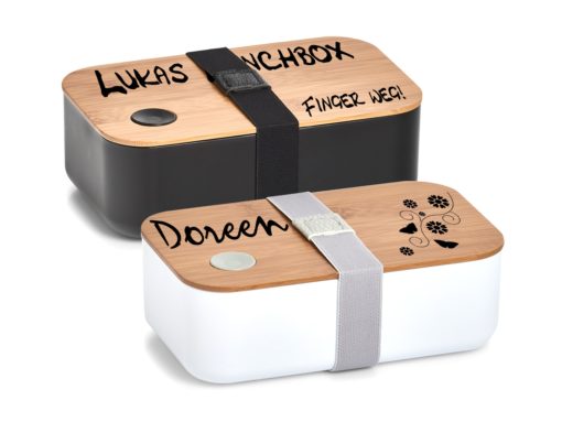 Lunchboxen mit Spruch Bambusdeckel Kunststoff