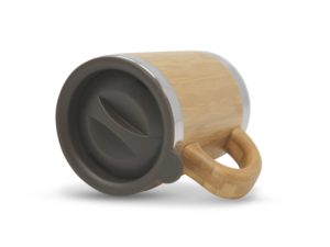 Thermo Bambus Kaffeebecher mit Henkel und Gravur