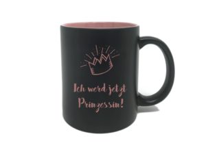 Tasse Prinzessin rosa mit Gravur