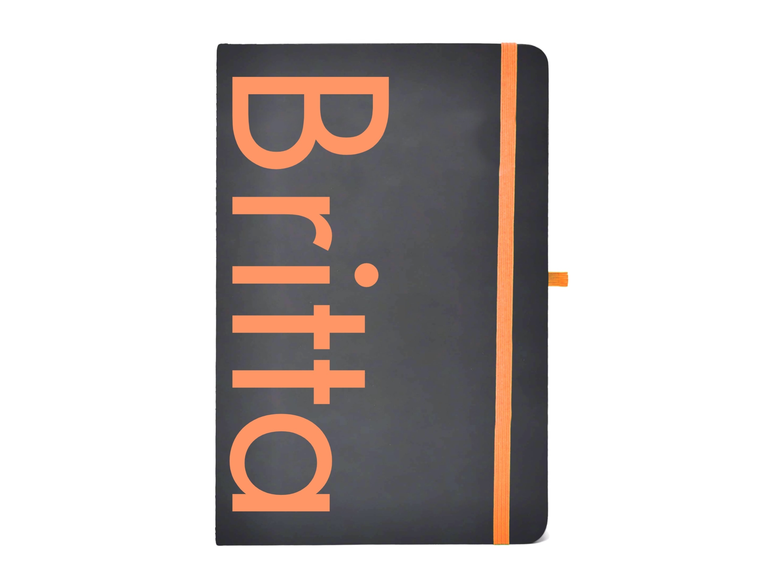 Personalisiertes Notizbuch mit Namen Gravurfarbe Orange