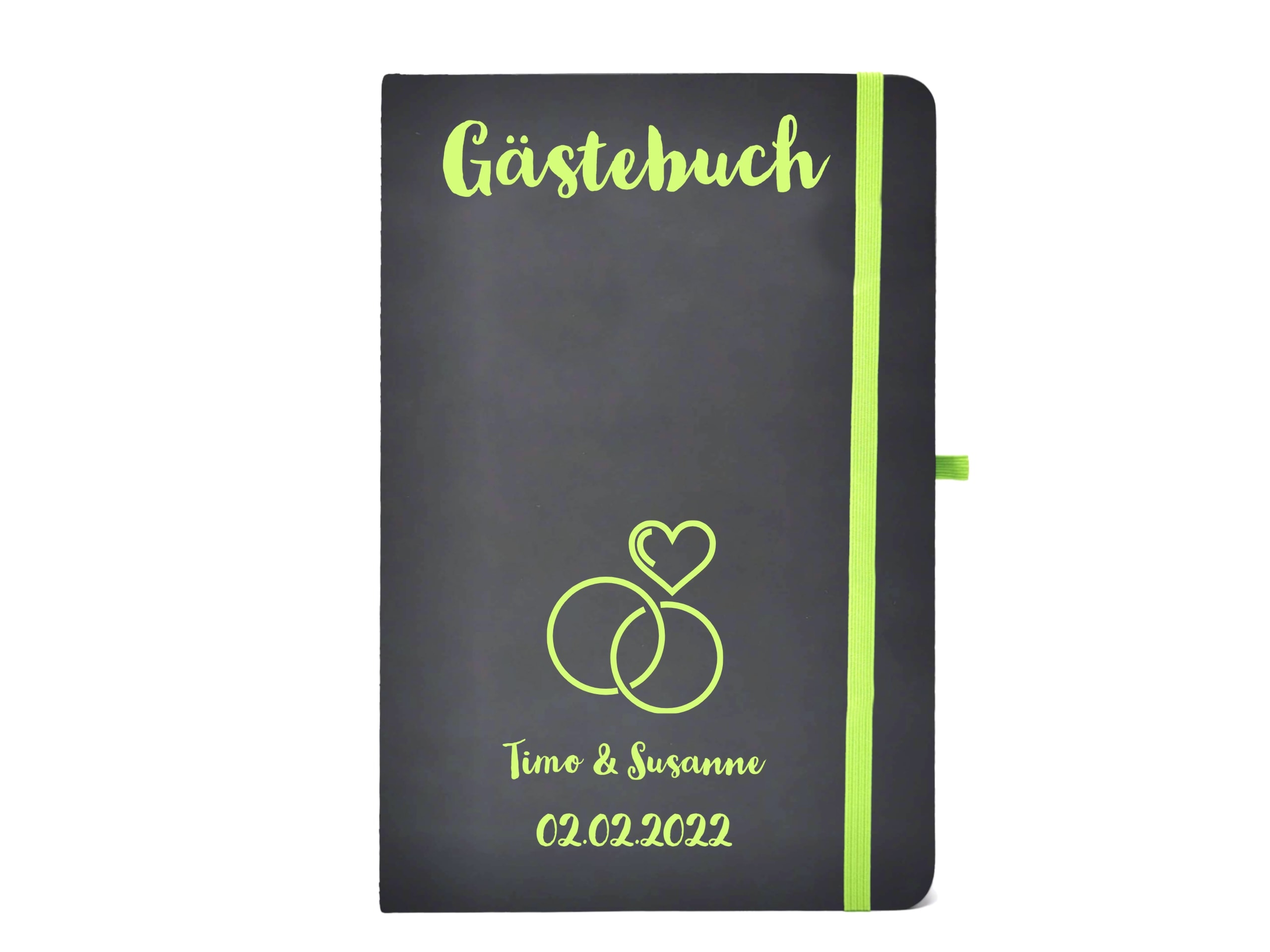 Notizbuch Gästebuch Hochzeit grün