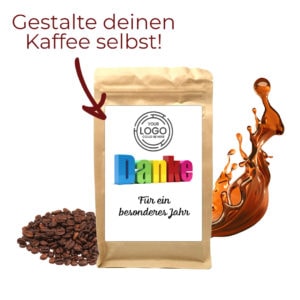 Kaffee Etikett selbst gestalten Personalisierter Kaffee