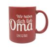 Personalisierte Tasse mit Gravur rot für Oma