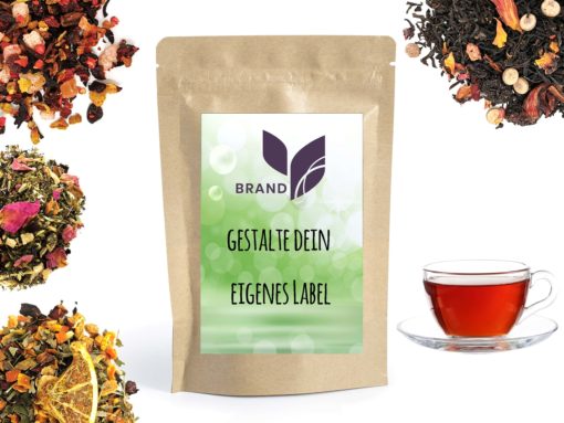 Personalisierter Tee mit eigenem Design auf dem Label