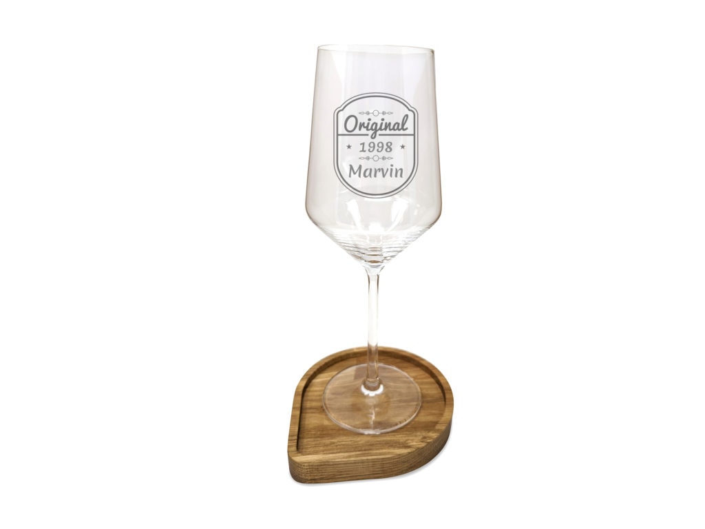 Weinglas mit Gravur Beispiel ein Original zum Geburtstag