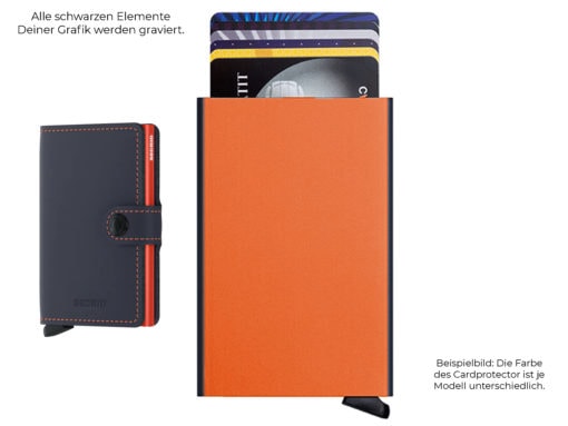 Gravurfläche Cardprotector Matte Nightblue & Orange