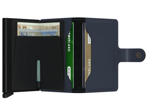 Secrid Matte Nightblue mini wallet aufgeklappt Scheinfach