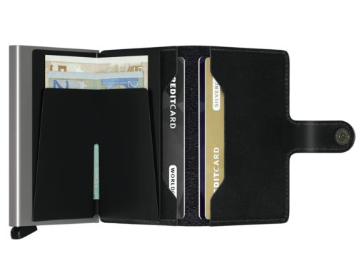 Secrid original black mini wallet aufgeklappt Scheinfach