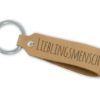 Personalisierter Schlüsselanhänger Leder Hellbraun mit Gravur Lieblingsmensch