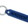 Personalisierter Schlüsselanhänger Leder blau mit Gravur Nordlicht