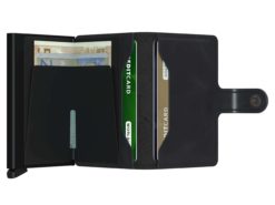 Secrid vintage black mini wallet aufgeklappt Scheinfach