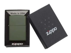Zippo 221 green matte mit Gravur geschenkverpackung