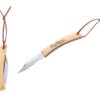 Taschenmesser mit Gravur und Lederband Bambus Edelstahl