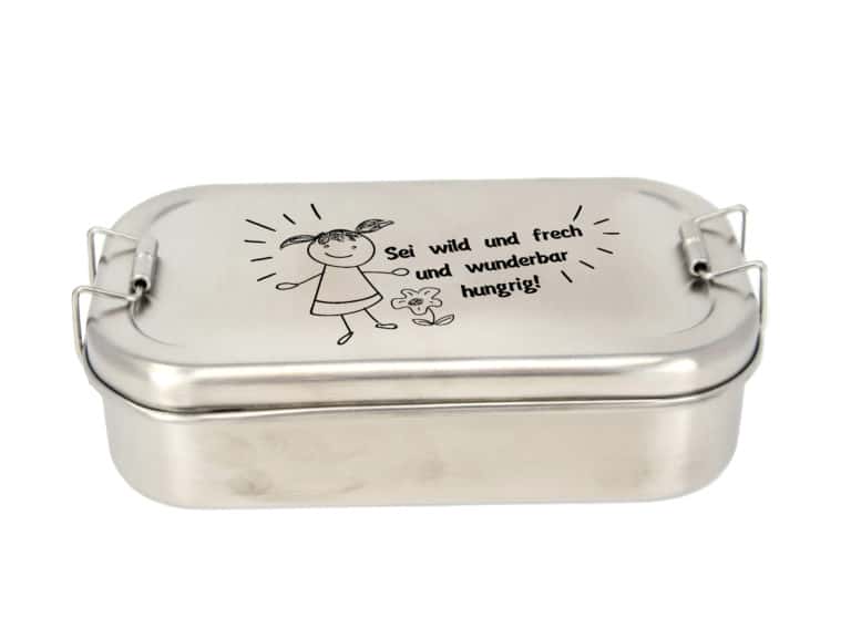 Personalisierte kleine Edelstahl Lunchbox mit Gravur 700ml
