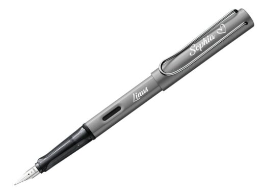 Lamy AL-star graphite grau mit Gravur auf Füller und Kappe Namen